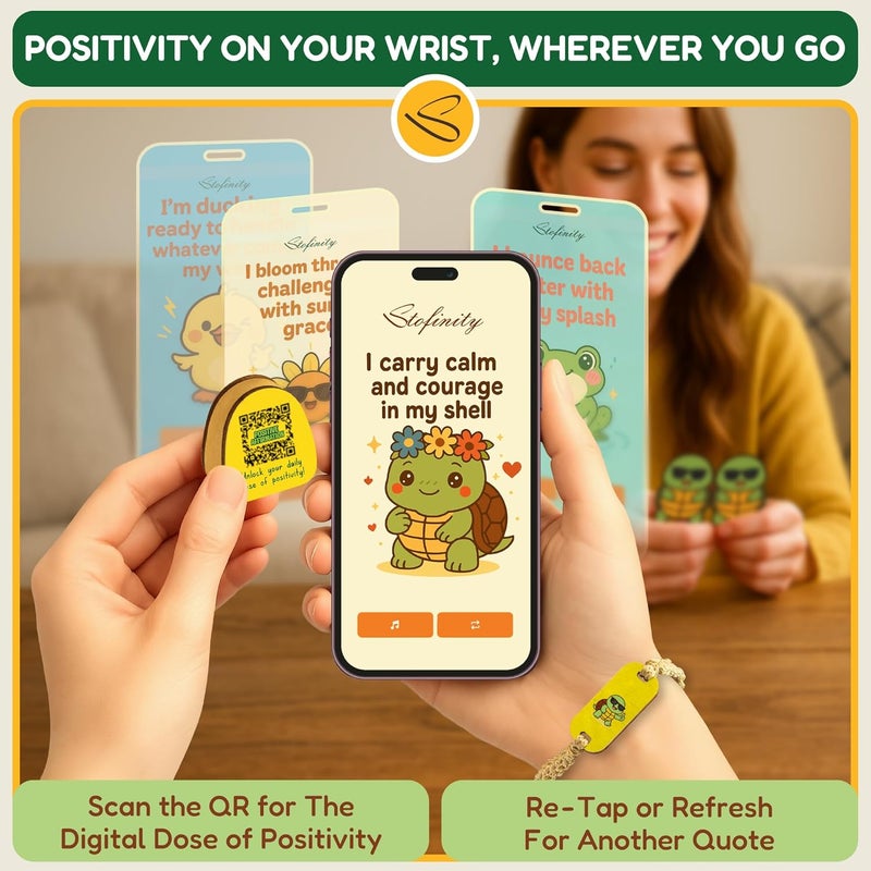 STOFINITY Positive Turtle Gifts For Women - Daily Affirmation Cards For Teen Girls Trendy Stuff, Cute Birthday Gifts For Women Coworkers, Funny Sea Turtle Decor For Desk Office, Christmas Turtles Card - Image 5